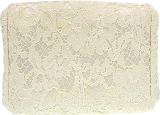 Dolce & Gabbana Off-White Metal Leather Clutch Bag (Pre-Owned)