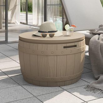 Berkfield Home 3-in-1 Garden Storage Box Light Brown Polypropylene