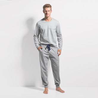 Isa Langarmshirt ISA BODYWEAR Shirt langarm, Herren, Gr. XXL, grau, melange, Obermaterial: 100% Baumwolle CO., Shirts Langarmshirt