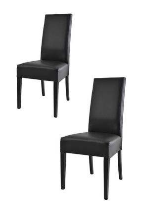 Tommychairs Tommychairs 2 Sillas Glory En Haya, Asiento En Polipiel Negro