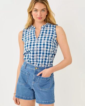 Lilly Pulitzer Kavalla Sleeveless Ruffle Top