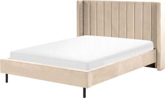 Beliani Beliani - Letto matrimoniale con doghe 140 x 200 cm velluto beige Villette