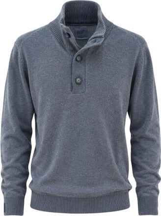 Bob Trui met hoge hals van wol - Heren - Ronde hals truien - Blauw - M - Wol - Truien & Vesten