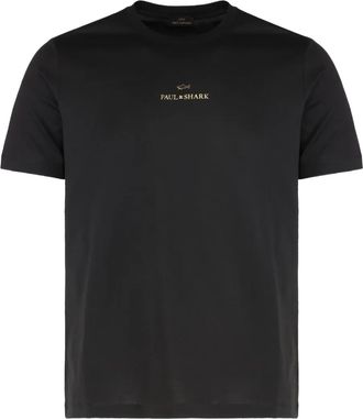 Paul & Shark logo-print cotton T-shirt - Black