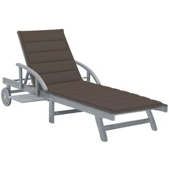 vidaXL Tumbona De Jard&iacute;n Con Coj&iacute;n Madera Maciza De Acacia Vidaxl