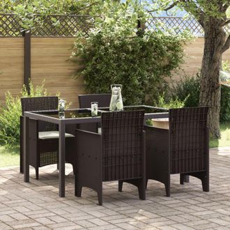 vidaXL Sedia da Giardino 4 pcs Marrone 53 x 49 x 85 cm pp - Vidaxl