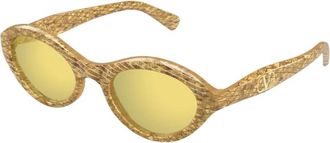Valentino Ovale Zonnebril - Dames - Zonnebrillen - Geel - 52 MM - Accessoires