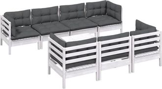 vidaXL Muebles De Jard&iacute;n 8 Pzas Con Cojines Madera Maciza De Pino Vidaxl
