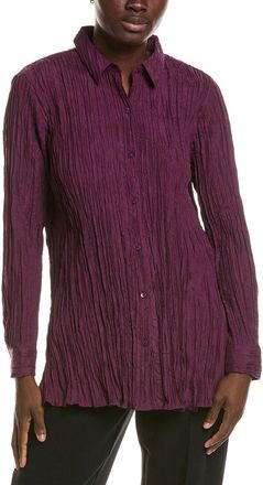 Eileen Fisher Classic Pleated Silk Shirt
