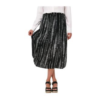 Simple Geweven Rok Zwart A-Lijn - Dames - Midirokken - Zwart - XS - Rokken
