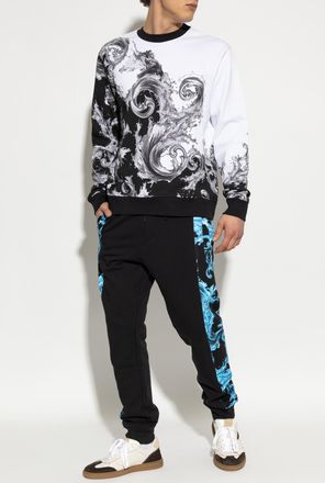 Versace Jeans Couture Sweatshirt With barocco Print, Mens, White