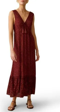 Faherty Eden Floral Print Ruffle Hem Sleeveless Maxi Dress in Belmonte Floral at Nordstrom Rack, Size Xx-Small