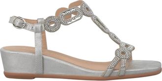 Alma En Pena Alma EN Pena, Schoenen, Dames, Grijs, 37 EU, Leer, Lage sleehak sandaal met stenen