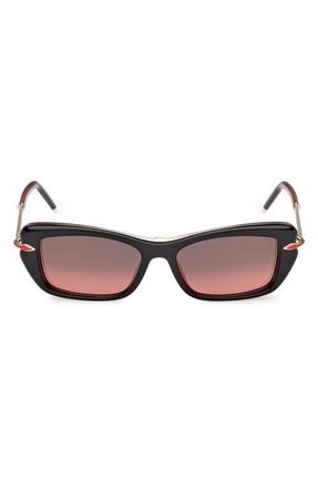 Christian Louboutin 53mm Butterfly Sunglasses in Bilayer Black /Red /Gold at Nordstrom