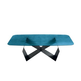 MondoViro Mesa fija cer&aacute;mica azul cm 210x110 75h