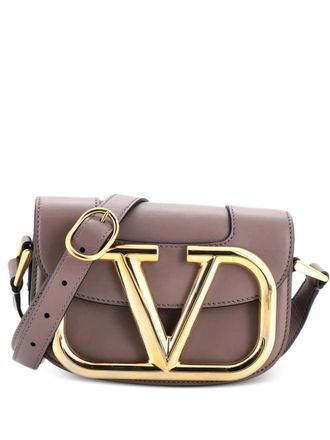 Valentino Garavani Supervee Leather Small crossbody bag - women - Calf Leather - One Size - Neutrals