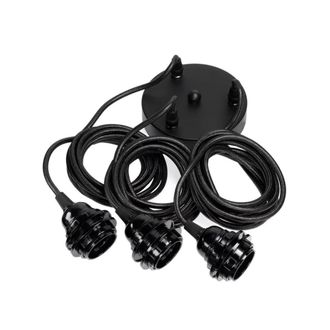 Bazar Bizar L&aacute;mpara de techo con 3 cables negro