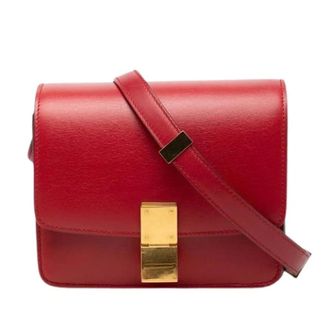 Celine Pre-owned Classic Box Leather Shoulder Bag - Dames - Pre-owned - Rood - Maat: ONE Size Leer