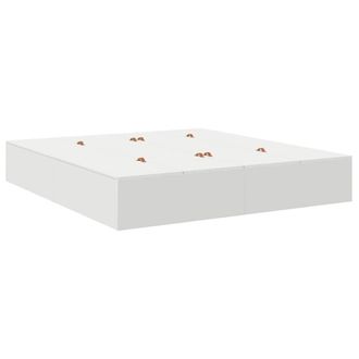 Berkfield Home Bed Frame White Wood King Storage Bed Frame Rectangular