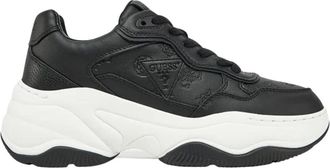 Guess Hapyy Sneakers - Dames - Sneakers - Zwart - 40 EU - Leer - Schoenen