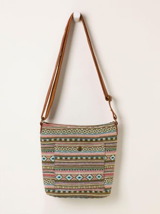 Fat Face FatFace Khaki Green Woven Crossbody Bag