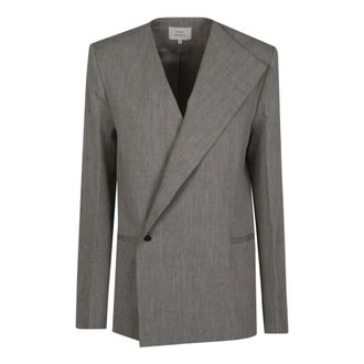 Loulou Studio Blazers, female, Gray, Size: M Suna Asymmetric Lapel Jacket