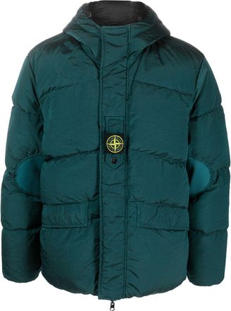 Stone Island Compass-motif down puffer jacket - men - Polyamide/Polyester/Feather Down - M - Green