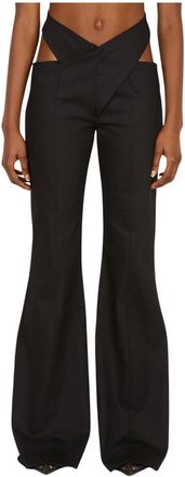 Di Petsa Crossover Waistband Pants - Dames - Wijde Broeken - Zwart - S - Katoen - Broeken