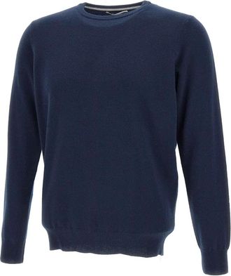 KANGRA Trui met ronde hals van kasjmier - Heren - Cashmere truien - Blauw - L - Kasjmier - Truien & Vesten