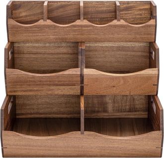 Seville Classics 4Pc Stackable Acacia Bin Set