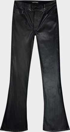 Monfrere Mens Clint Coated Denim Flare Jeans