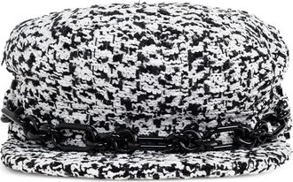 Balmain Tweed baret met kettingdetail - Grijs