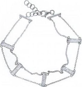 Allurez 0.40ct 14k White Gold Diamond Ladder Bracelet