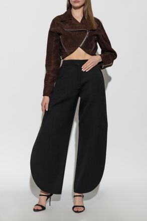Alaia Short Suede Jacket, Womens, Brown