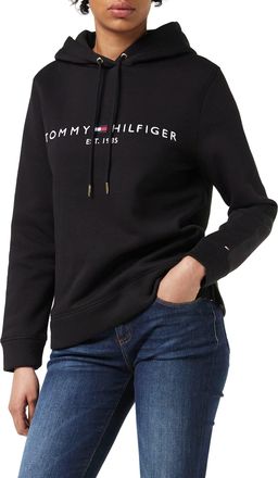 Tommy Hilfiger Womens Heritage Hilfiger Hoodie Ls Ww0ww31998 Pullover Hoody, Black (Black), XXS
