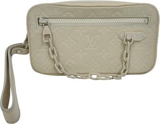 Louis Vuitton White Monogram Canvas Pochette Volga (Authentic Pre-Loved)