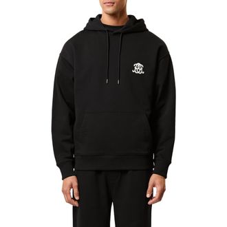 Reiss Conlin Embroidered Hoodie in Black at Nordstrom, Size X-Large