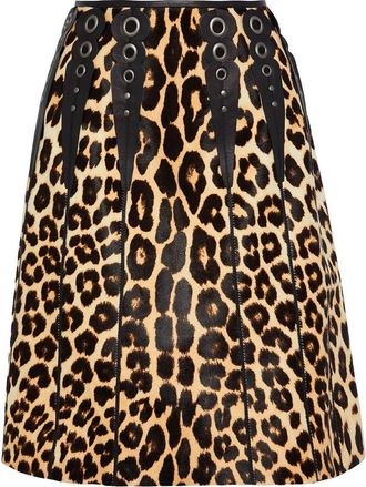 Bottega Veneta Leopard Print Calf Hair Skirt