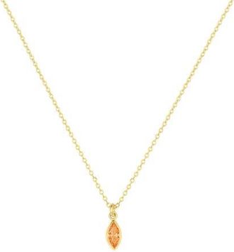 Set & Stones Marquise Birthstone Charm Necklace in Gold /November at Nordstrom
