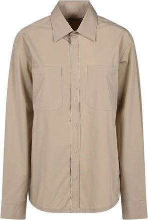 Herno Plain Shirt - Heren - Casual Overhemden - Beige - XL - Polyester - Overhemden