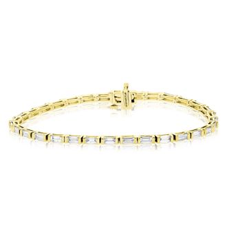 Vir Jewels 3.75 cttw Baguette Lab Grown Diamond Tennis Bracelet in 14K Gold 7 Inch For Women