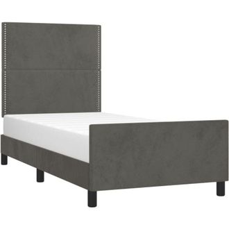 vidaXL Estructura De Cama Sin Colch&oacute;n Terciopelo Gris Oscuro 90x190 Cm Vidaxl