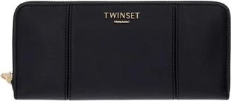 Twinset Milano Ritssluiting Portemonnee - Dames - Portefeuilles - Zwart - ONE Size - Polyester - Accessoires