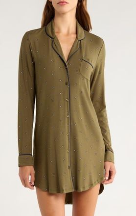 Nordstrom Moonlight Eco Nightshirt in Olive Starburst Geo at Nordstrom, Size X-Small