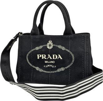 Prada Black Canvas Tote Bag (Pre-Owned)