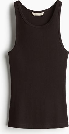 H&M Geripptes Tanktop aus Seidenmix - Brown