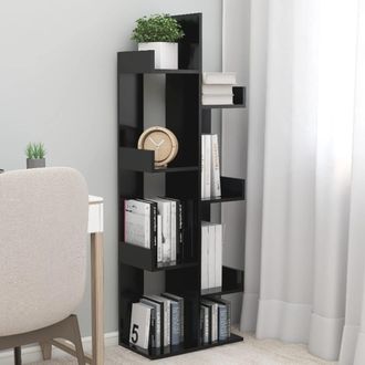 vidaXL Armario De Libros Madera Contrachapada Negro 48x25,5x140 Cm Vidaxl
