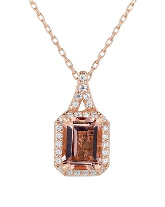 Suzy Levian Suzy Levian Silver Cz Halo Dangle Necklace