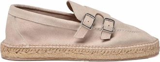 Eleventy Suede Moccasin with Rope Heel - Beige