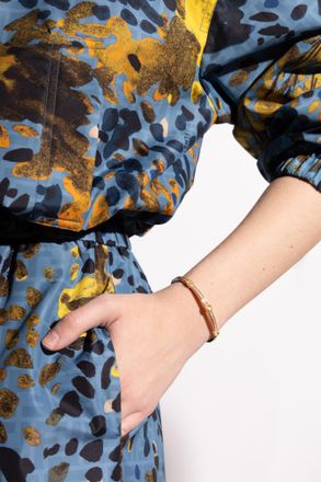 Fendi Bracelet With Shimmering Crystals, Womens, Gold